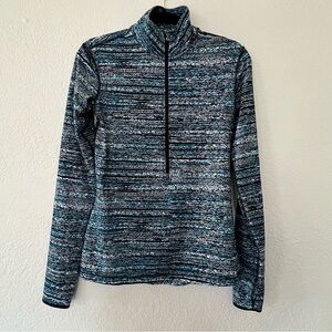 Nike Dri-Fit Pro Warm Blue 8 Bit‎ Half Zip Women's Training Shirt, Size Medium